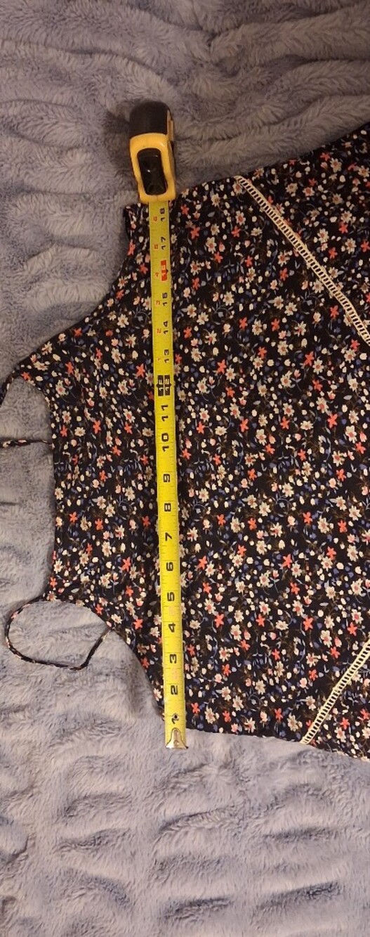 Easel Floral Navy Summer Slip Dress with Lace Trim And Adjustable Straps (Meas) - Picture 6 of 12